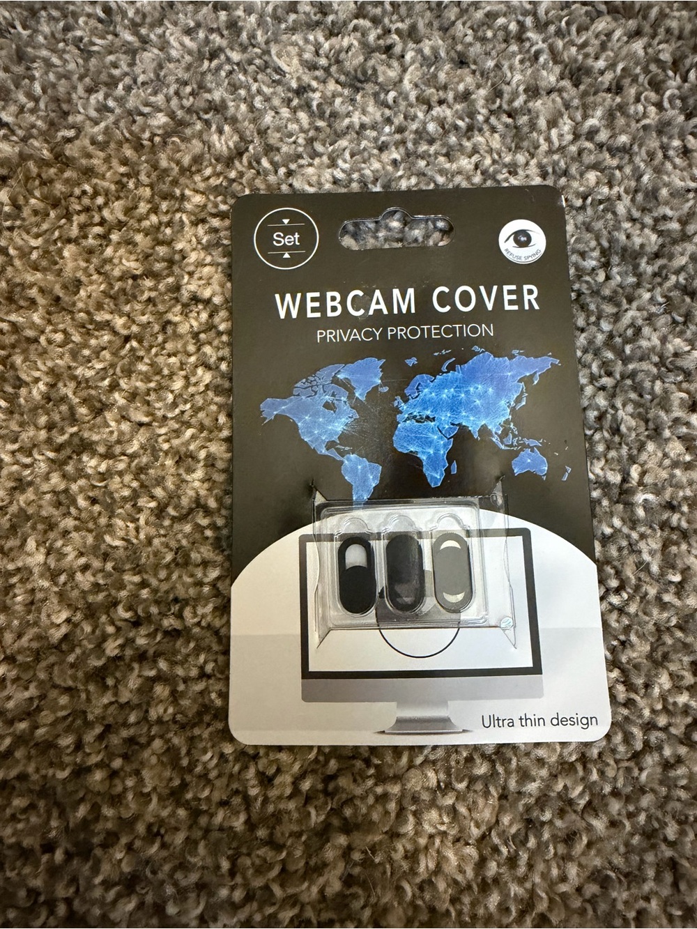 Black Webcam Cover Privacy Slider - Universal Laptop Camera Protector